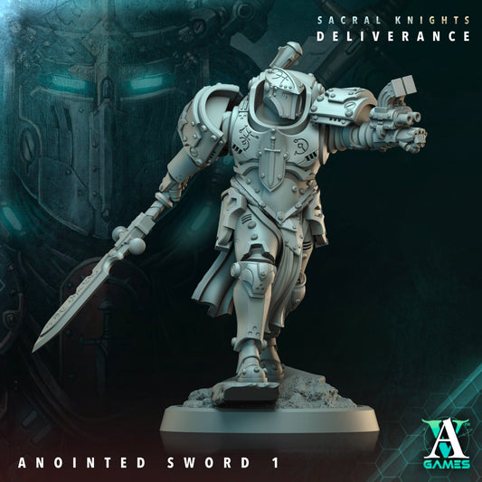 3D Printed Archvillain Games Anointed Swords Sacral Knights Deliverance 28 32mm D&D - 3D Printing Boss