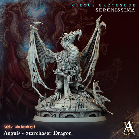 3D Printed Archvillain Games Archvillain Bestiary Vol. I Anguis - Starchaser Dragon 28 32mm D&D - 3D Printing Boss