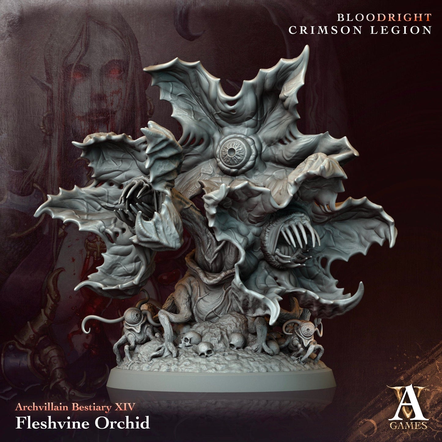 3D Printed Archvillain Games Archvillain Bestiary Vol. XIV Fleshvine Orchid 28 32mm D&D - 3D Printing Boss
