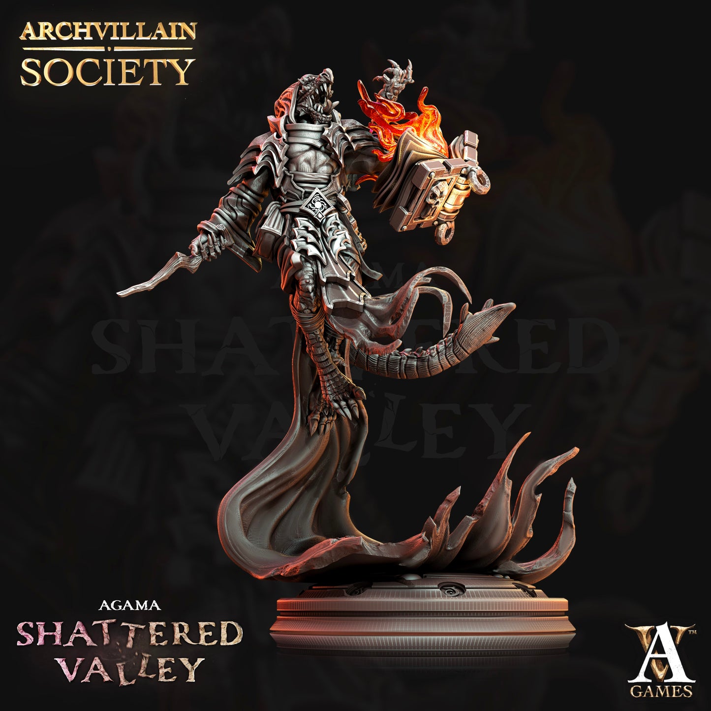 3D Printed Archvillain Games Archvillain Society Vol XIV Agama Lorekeeper - Zhu Serpentsoul 28mm 32mm D&D - 3D Printing Boss