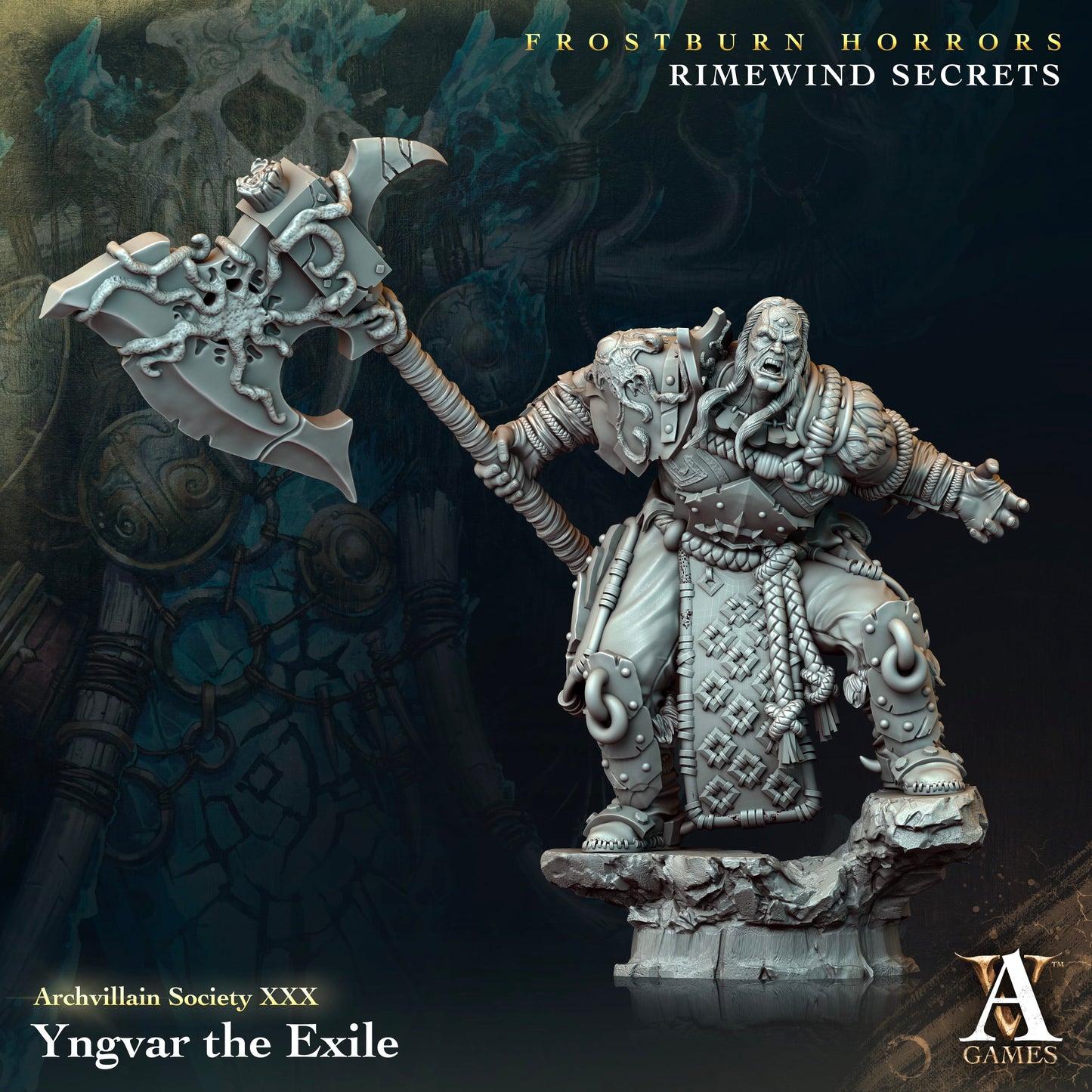 3D Printed Archvillain Games Archvillain Society Vol XXX - Yngvar The Exile 28mm 32mm D&D - 3D Printing Boss