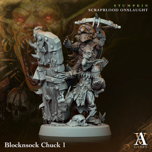 3D Printed Archvillain Games Blocknsock Chucks Stumpkin Scrapblood Onslaught 28 32mm D&D - 3D Printing Boss