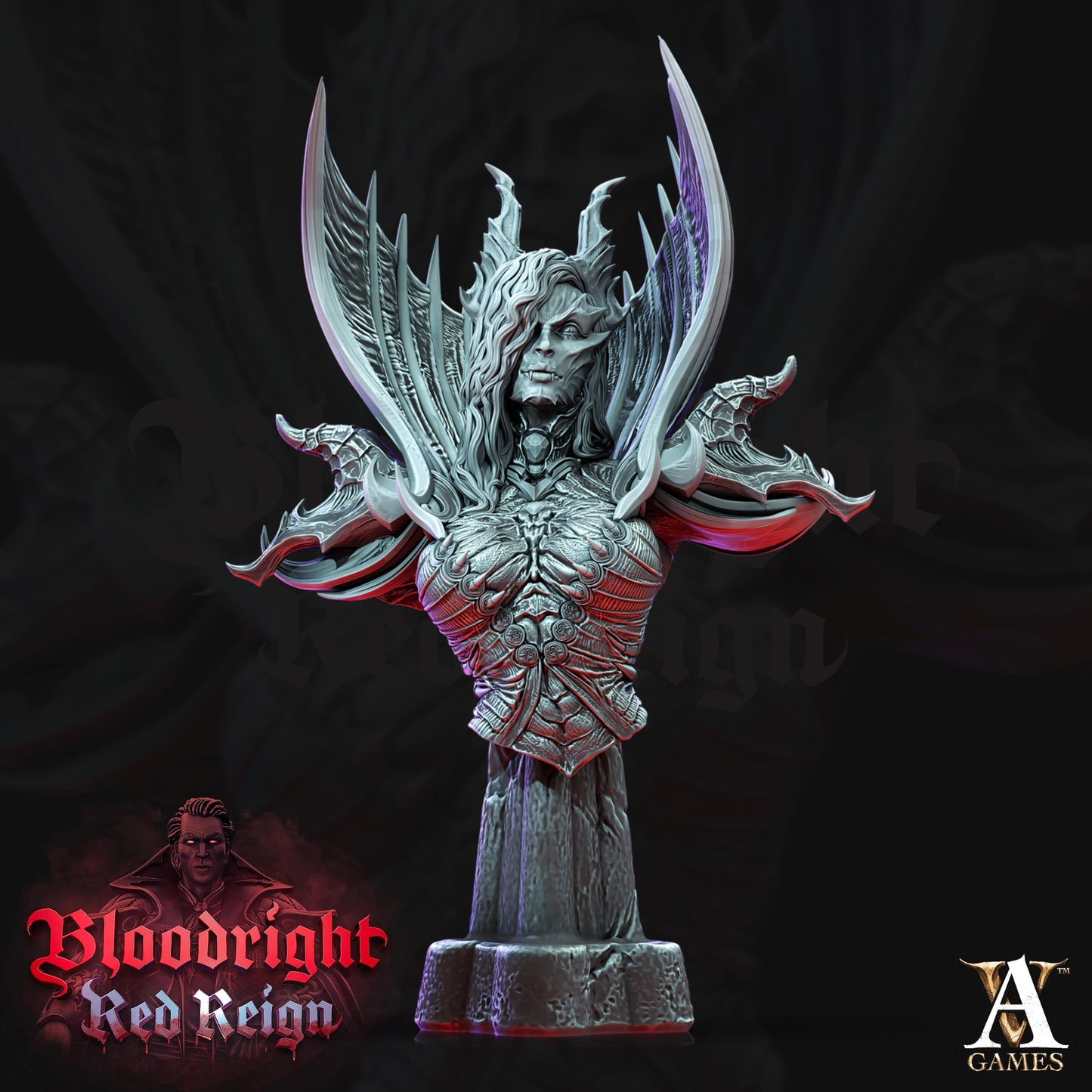 3D Printed Archvillain Games Bloodright Red Reign - Lilith Bust 28mm 32mm D&D - 3D Printing Boss