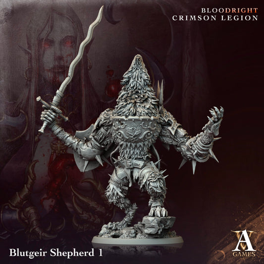 3D Printed Archvillain Games Blutgeir Shepherd Bloodright - Crimson Legion 28 32mm D&D - 3D Printing Boss