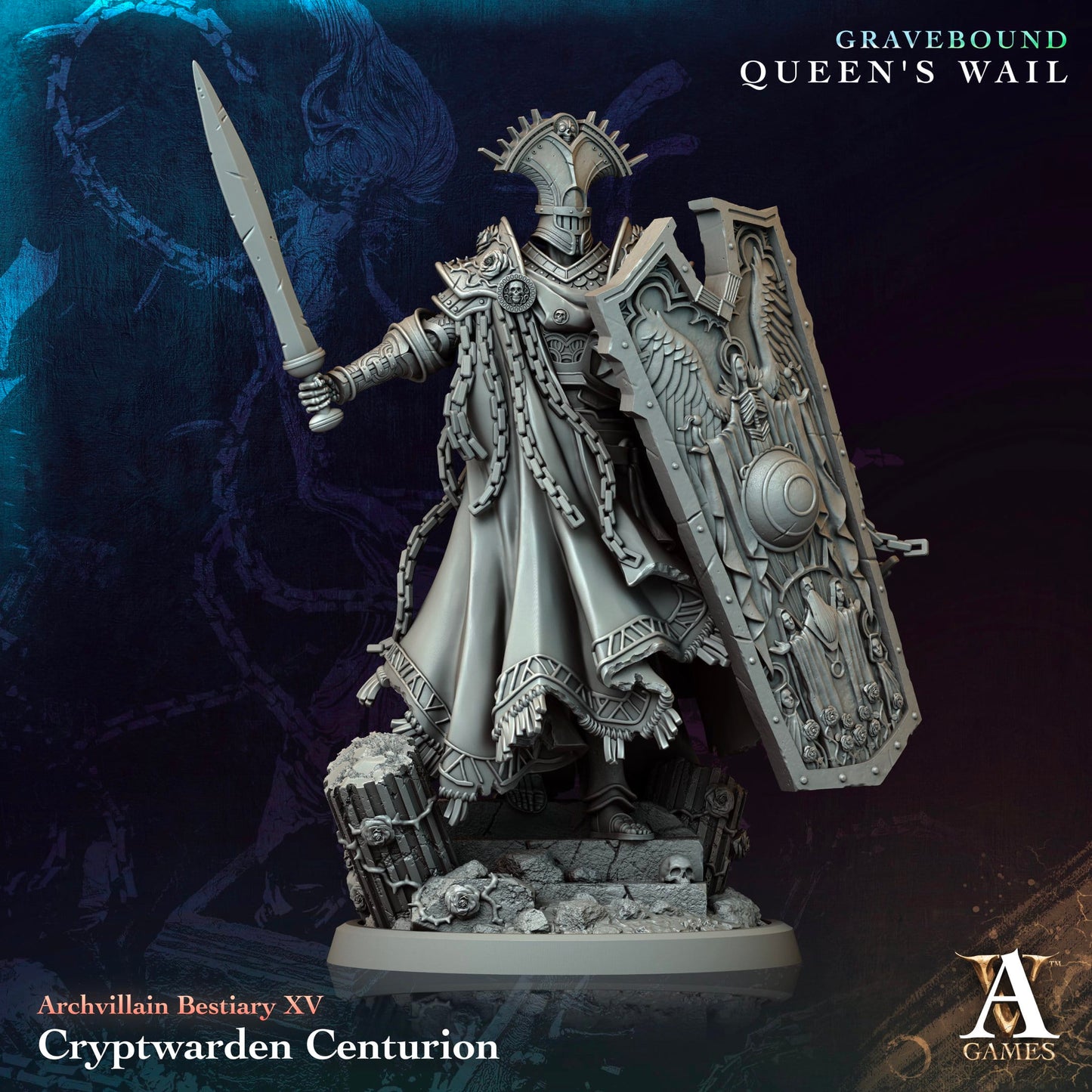 3D Printed Archvillain Games Cryptwarden Centurion Archvillain Bestiary Vol. ΧV 28 32mm D&D - 3D Printing Boss