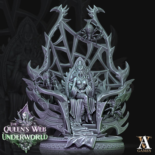 3D Printed Archvillain Games Dark Elves Divine The Queen's Web Underworld 28 32mm D&D - 3D Printing Boss