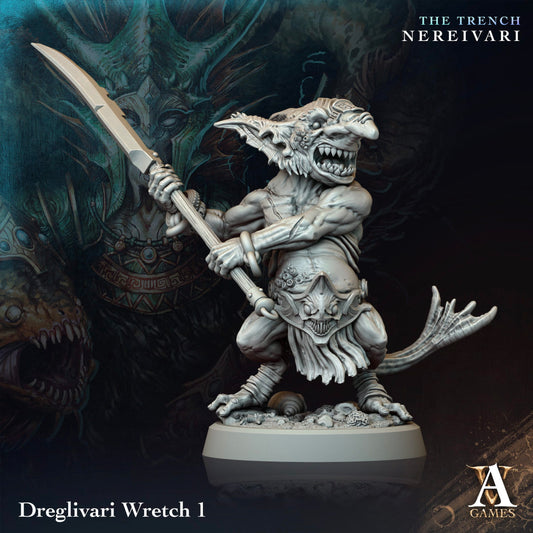 3D Printed Archvillain Games Dreglivari Wretch The Trench Nereivari Archvillain Society Vol XXXV 28 32mm D&D - 3D Printing Boss