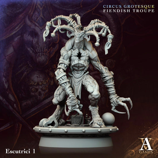 3D Printed Archvillain Games Escutrici Circus Grotesque Fiendish Troupe 28 32mm D&D - 3D Printing Boss