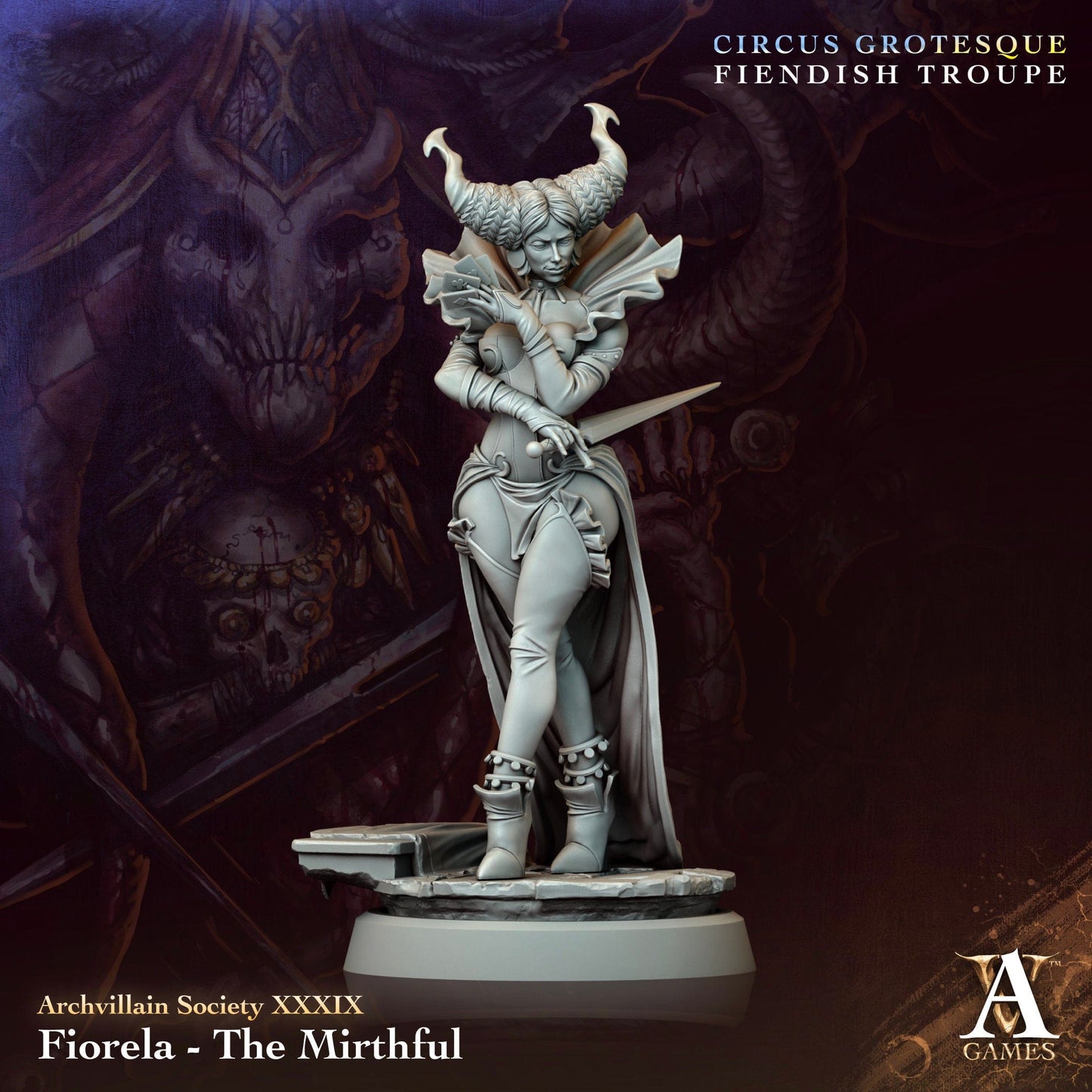 3D Printed Archvillain Games Fiorela The Mirthful Archvillain Society Vol XXXIX 28 32mm D&D - 3D Printing Boss