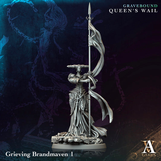 3D Printed Archvillain Games Grieving Brandmaven Gravebound Queen's Wail 28 32mm D&D - 3D Printing Boss