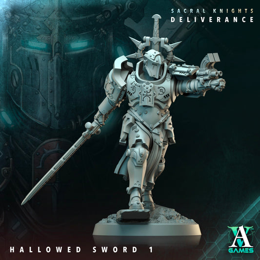 3D Printed Archvillain Games Hallowed Swords Sacral Knights Deliverance 28 32mm D&D - 3D Printing Boss