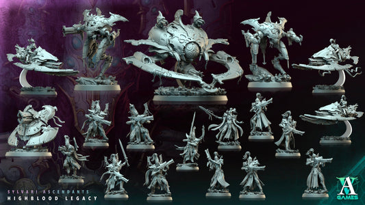 3D Printed Archvillain Games Highblood Artillery Sylvari Ascendants Highblood Legacy Archvillain Society Vol XXXV 28 32mm D&D - 3D Printing Boss