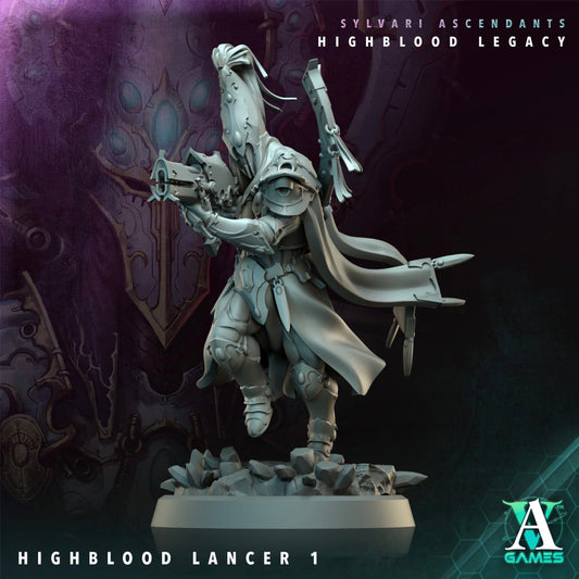 3D Printed Archvillain Games Highblood Lancer Sylvari Ascendants Highblood Legacy Archvillain Society Vol XXXV 28 32mm D&D - 3D Printing Boss