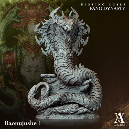 3D Printed Archvillain Games Hissing Coils - Fang Dynasty Baonujushe 28 32mm D&D - 3D Printing Boss