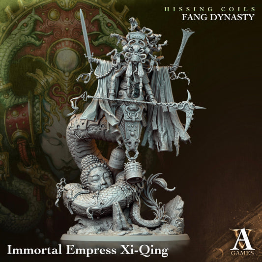 3D Printed Archvillain Games Hissing Coils - Fang Dynasty Immortal Empress Xi-Qing 28 32mm D&D - 3D Printing Boss