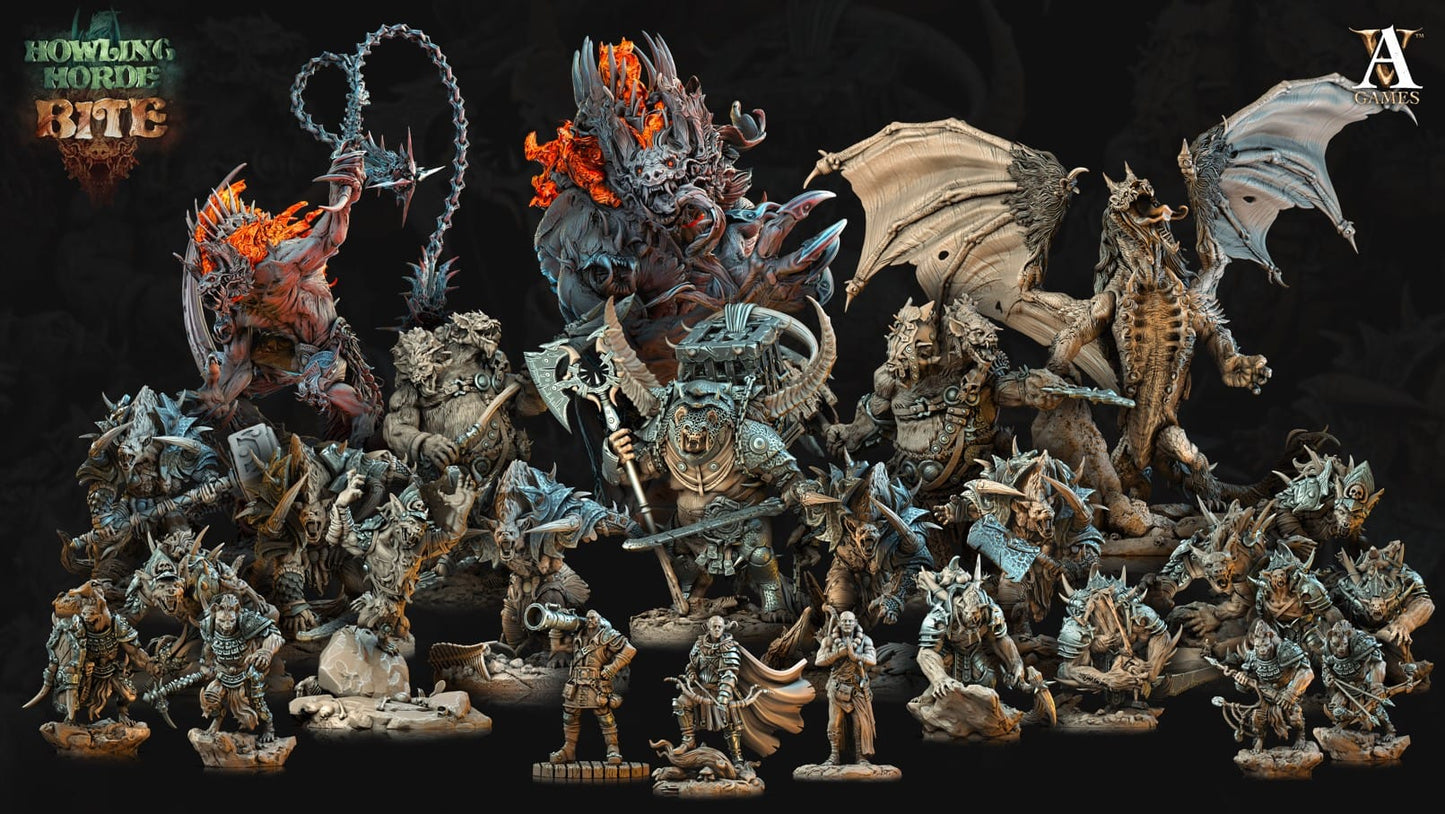 3D Printed Archvillain Games Howling Horde - Gnoll Scouts 28mm 32mm D&D - 3D Printing Boss