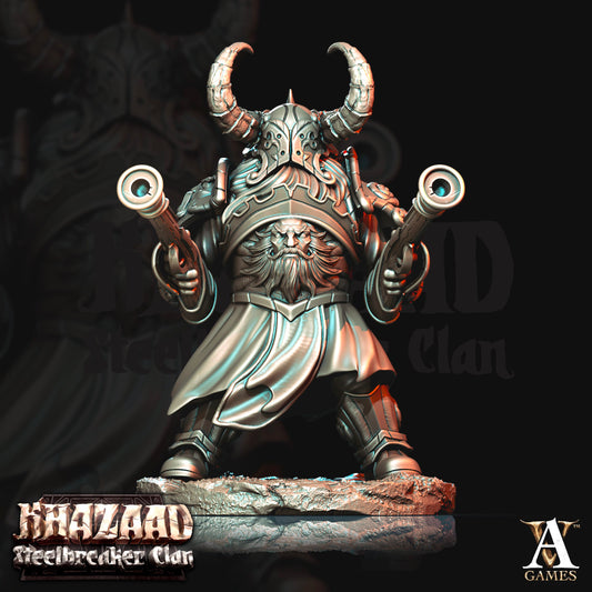 3D Printed Archvillain Games Khazaad Steelbreaker Clan King - Steelbreaker Leadspitters 28mm 32mm D&D - 3D Printing Boss
