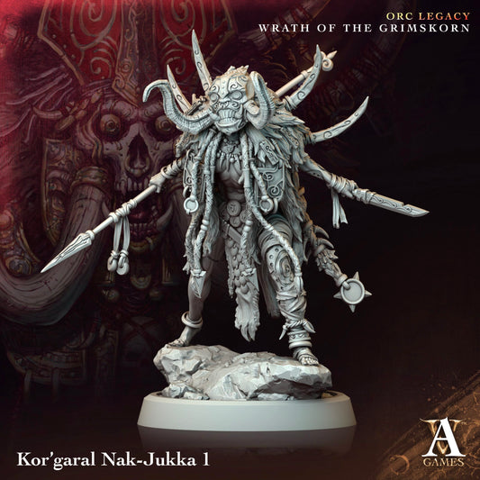 3D Printed Archvillain Games Kor’garal Nak Jukka Orc Legacy Wrath of the Grimskorn 28 32mm D&D - 3D Printing Boss