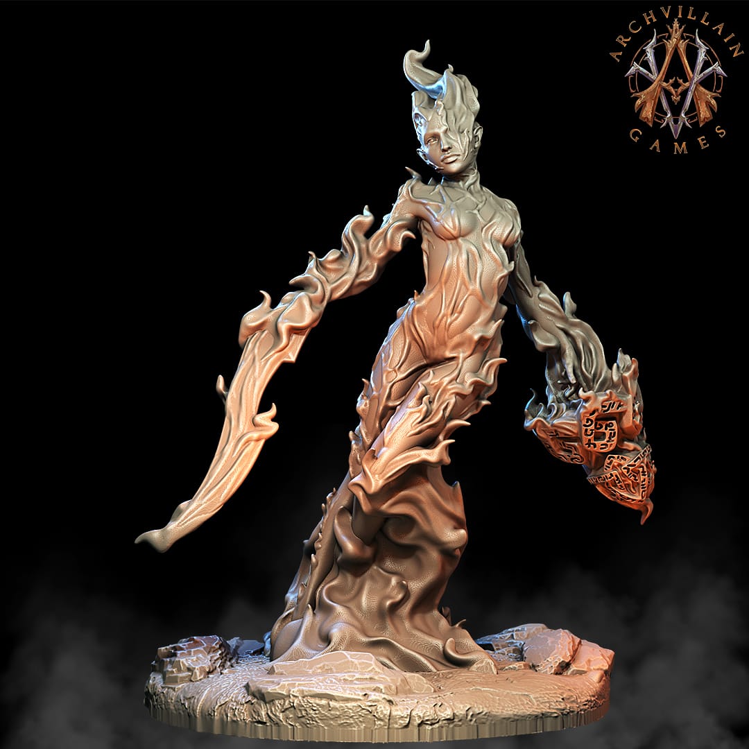 3D Printed Archvillain Games Magma Lords - Ember Maidens 28mm 32mm D&D - 3D Printing Boss