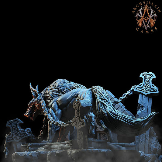 3D Printed Archvillain Games Moonbiten - Fenris the Wolf God 28mm 32mm D&D - 3D Printing Boss