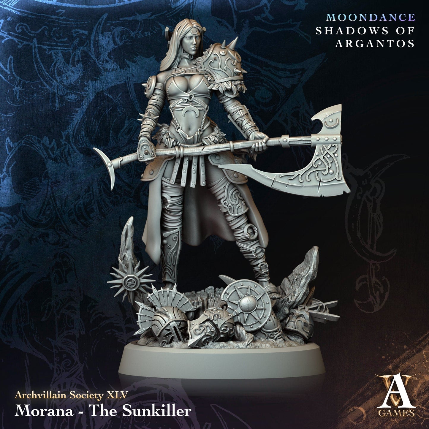 3D Printed Archvillain Games Morana The Sunkiller Archvillain Society Vol ΧIX 28 32mm D&D - 3D Printing Boss