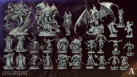 3D Printed Archvillain Games Mostratto The Harlequin of Horror Circus Grotesque Fiendish Troupe 28 32mm D&D - 3D Printing Boss