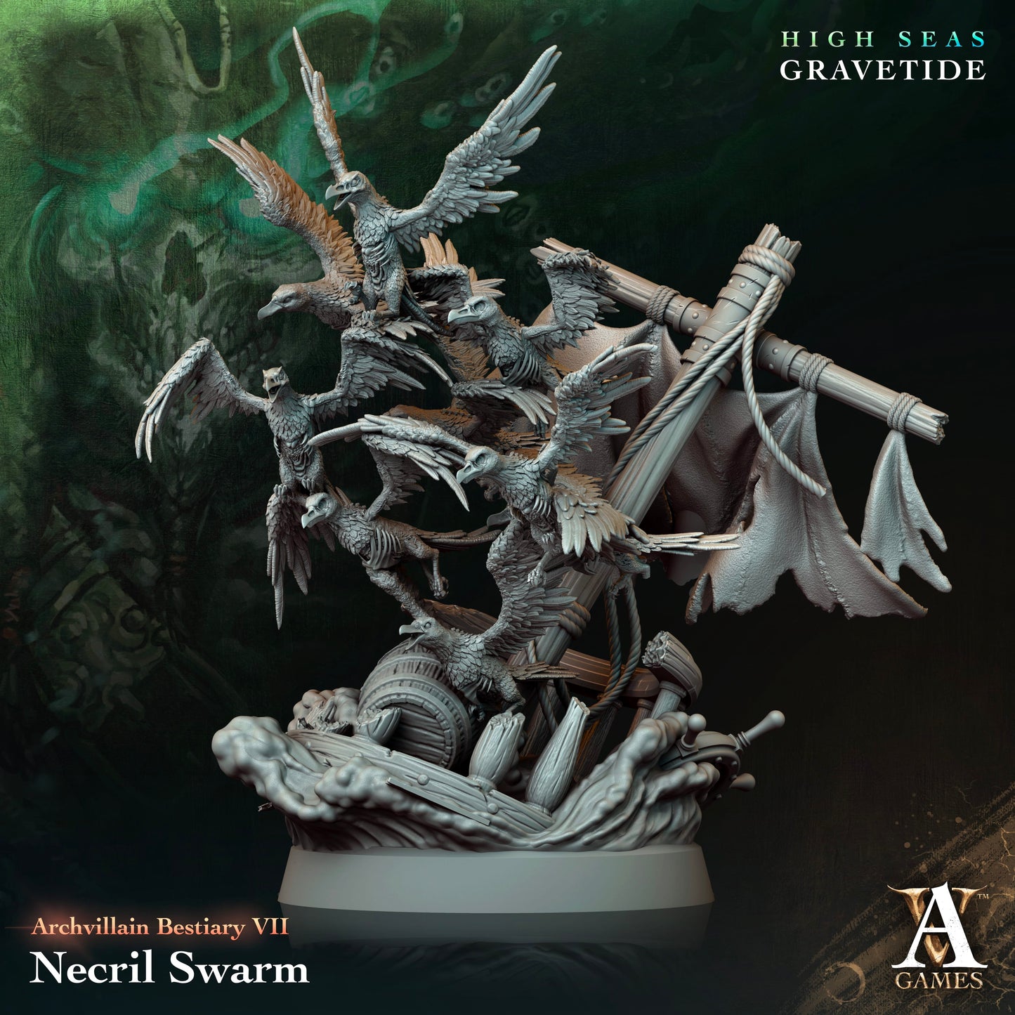 3D Printed Archvillain Games Necril Swarm Archvillain Bestiary Vol VII 28 32mm D&D - 3D Printing Boss