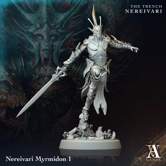 3D Printed Archvillain Games Nereivari Myrmidon The Trench Nereivari Archvillain Society Vol XXXV 28 32mm D&D - 3D Printing Boss