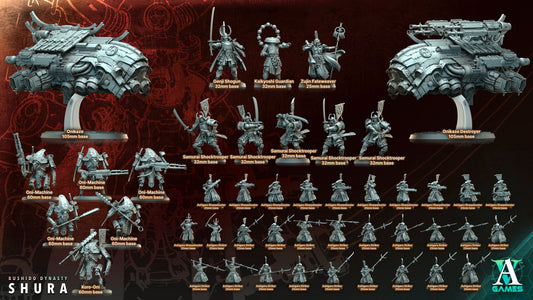 3D Printed Archvillain Games Onikaze Destroyer Bushido Dynasty Shura 28 32mm D&D - 3D Printing Boss