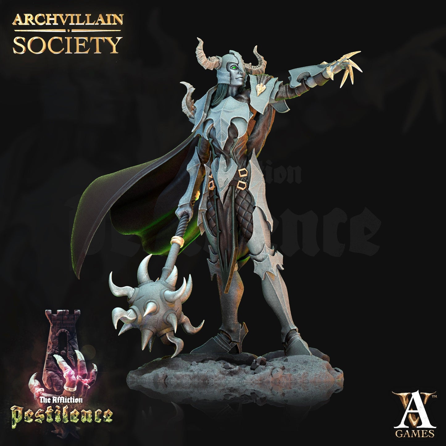 3D Printed Archvillain Games Priscila the Bloodsoaked Archvillain Society Vol. XXIII 28 32mm D&D - 3D Printing Boss