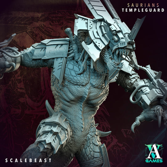 3D Printed Archvillain Games Scalebeast - Saurians Templeguard 28 32mm D&D - 3D Printing Boss