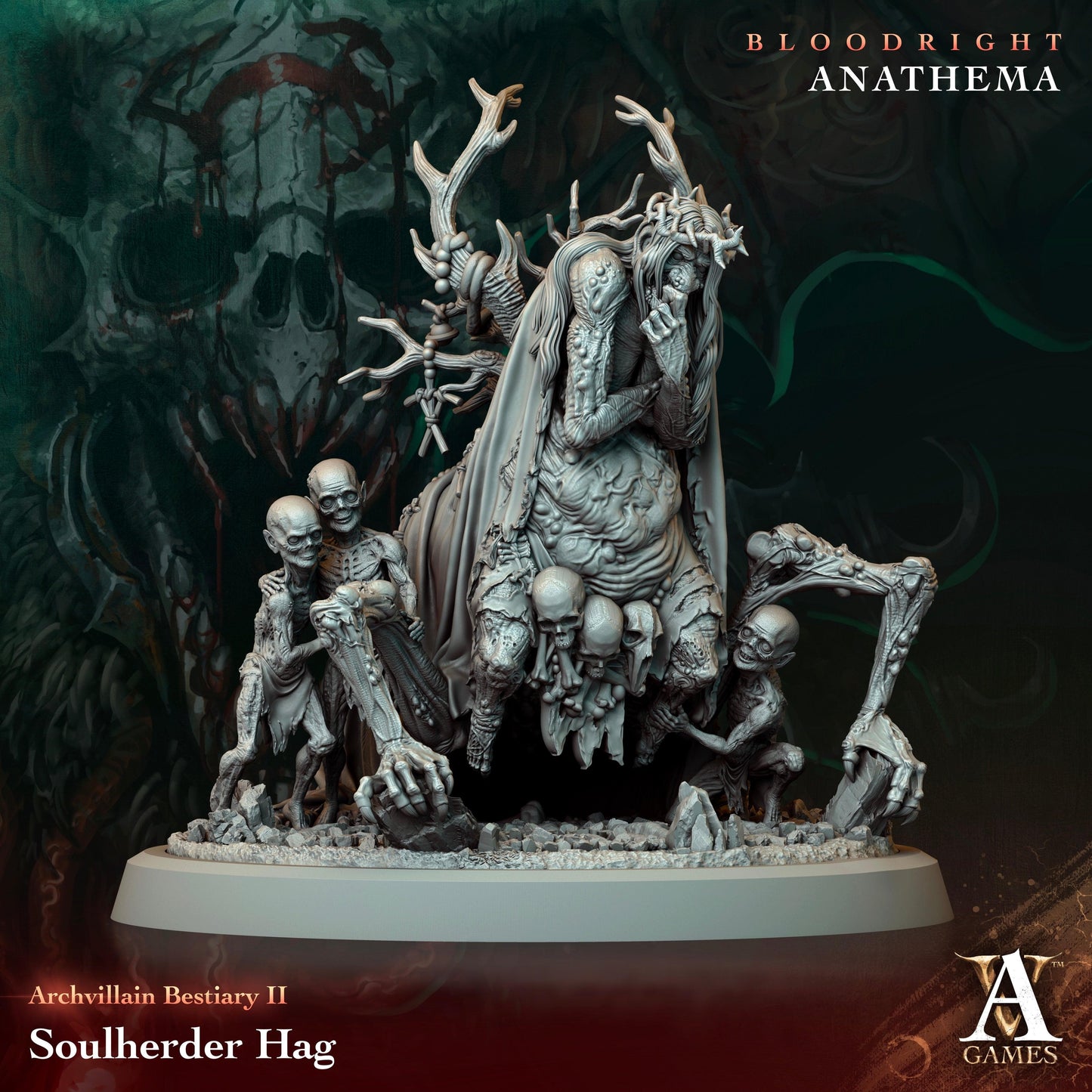 3D Printed Archvillain Games Soulherder Hag Archvillain Bestiary Vol. II 28 32mm D&D - 3D Printing Boss