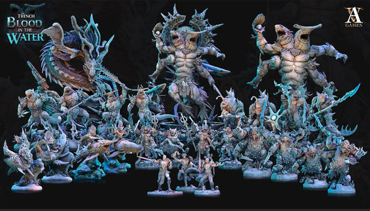 3D Printed Archvillain Games Vaiakvo Sea Dragon The Trench Blood In the Water 28 32mm D&D - 3D Printing Boss