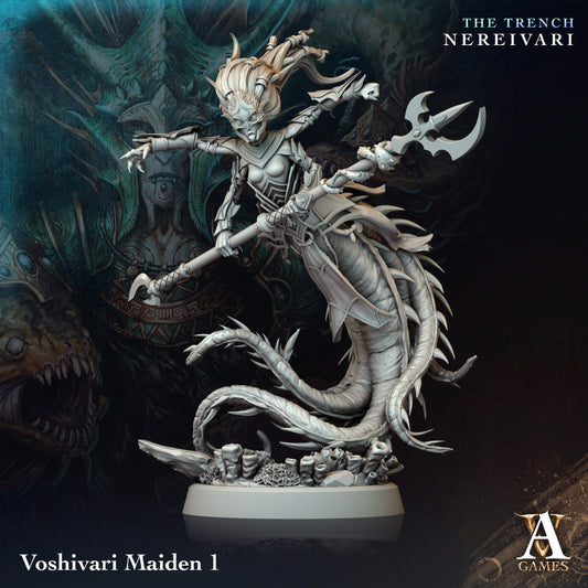 3D Printed Archvillain Games Voshivari Maiden The Trench Nereivari Archvillain Society Vol XXXV 28 32mm D&D - 3D Printing Boss