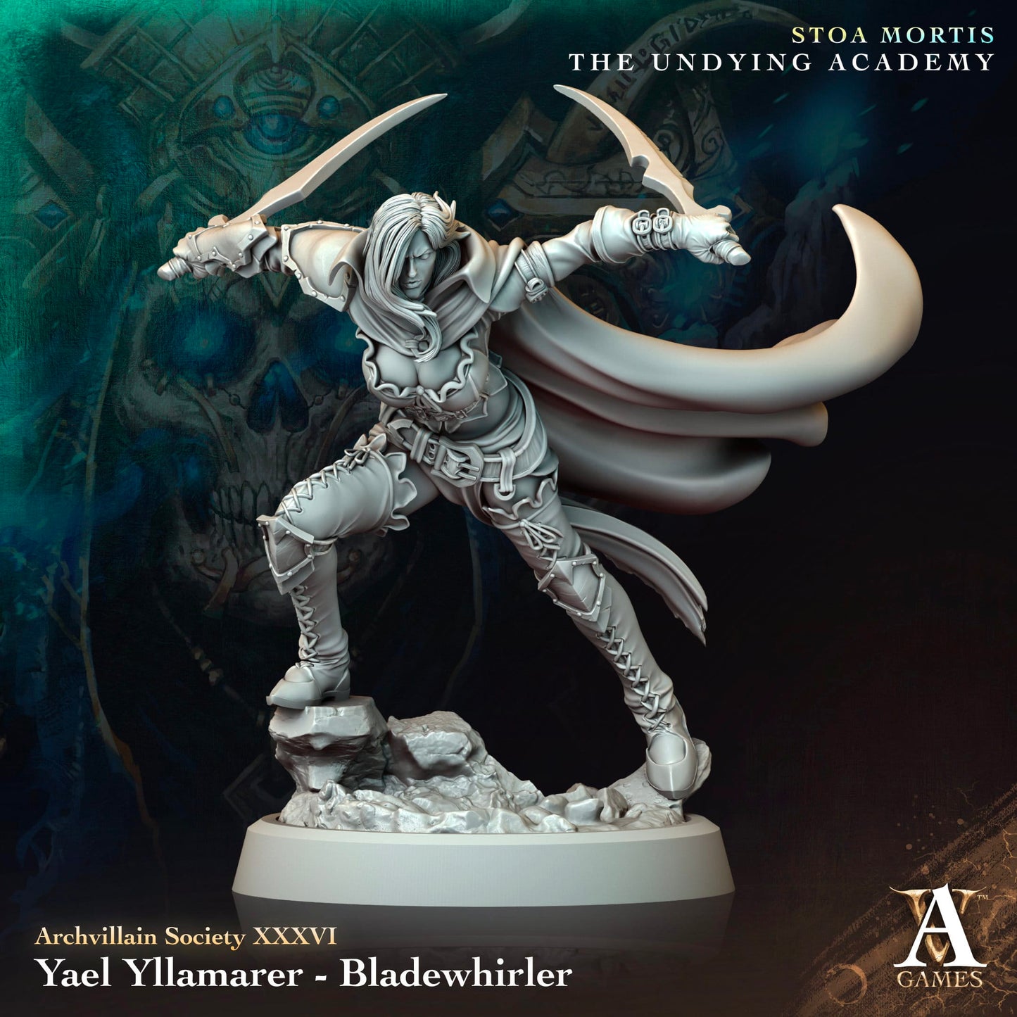 3D Printed Archvillain Games Yael Yllamarer Bladewhirler Archvillain Society Vol. XXXVI 28 32mm D&D - 3D Printing Boss