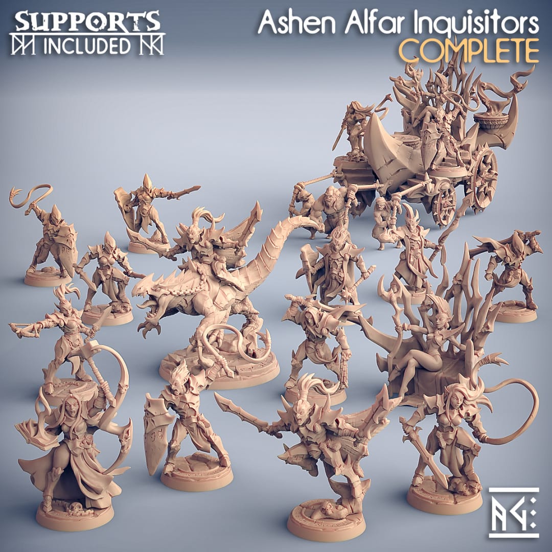 3D Printed Artisan Guild Ashen Alfar Inquisitor Weapon Racks Ashen Alfar Inquisitors 28mm 32mm - 3D Printing Boss