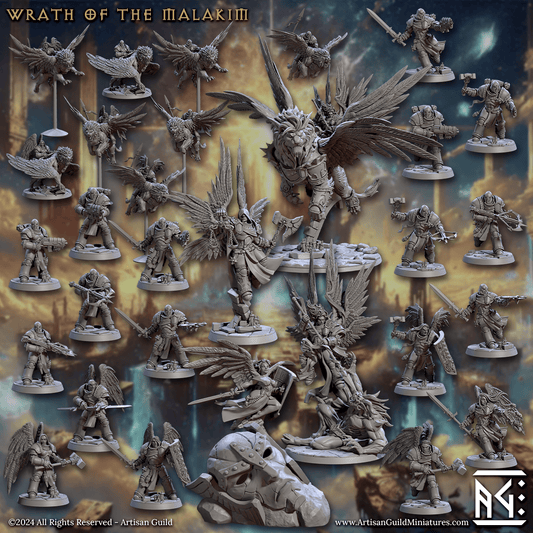 3D Printed Artisan Guild Azarel - Protector of the Aetherium Wrath of the Malakim Set 28mm 32mm - 3D Printing Boss