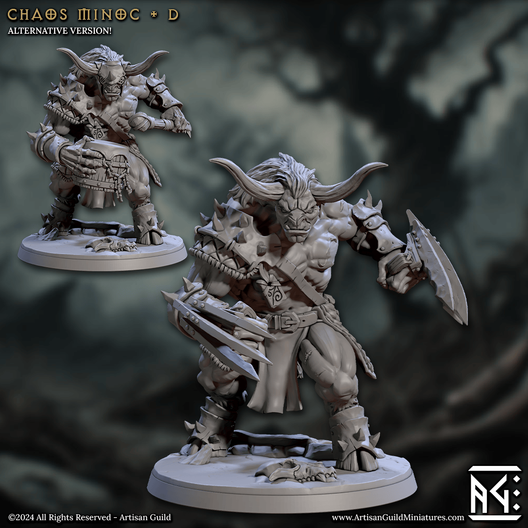 3D Printed Artisan Guild Chaos Minoc Set Rise of the Beastmen Set 28mm 32mm - 3D Printing Boss