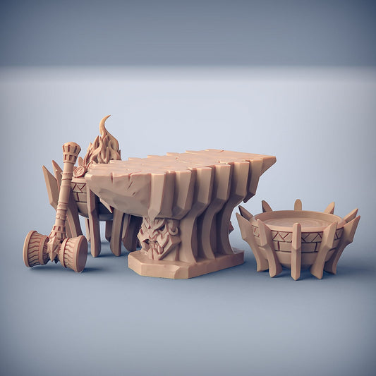 3D Printed Artisan Guild Dumlok Anvil Fiamma the Oracle Dumlok Flameseekers 28mm 32mm - 3D Printing Boss