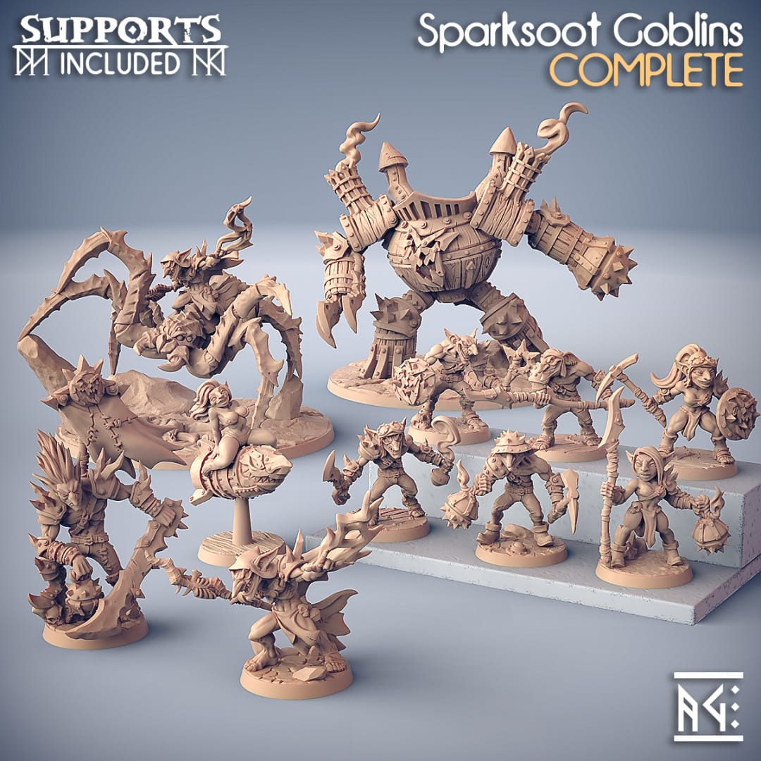 3D Printed Artisan Guild Dzwingo the Tallest Sparksoot Goblin Set 28mm 32mm - 3D Printing Boss