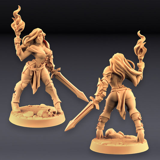 3D Printed Artisan Guild Elena - Fighters Beauty Fighters Guild Set 28mm 32mm - 3D Printing Boss