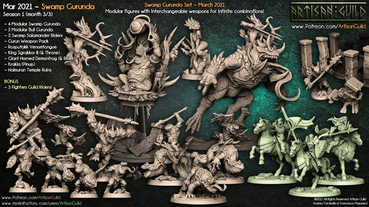 3D Printed Artisan Guild Giant Horned Demonfrog Swamp Gurunda 28mm 32mm - 3D Printing Boss