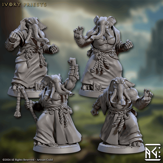 3D Printed Artisan Guild Ivory Priests Elephorim Ivory Sentinels 28mm 32mm - 3D Printing Boss