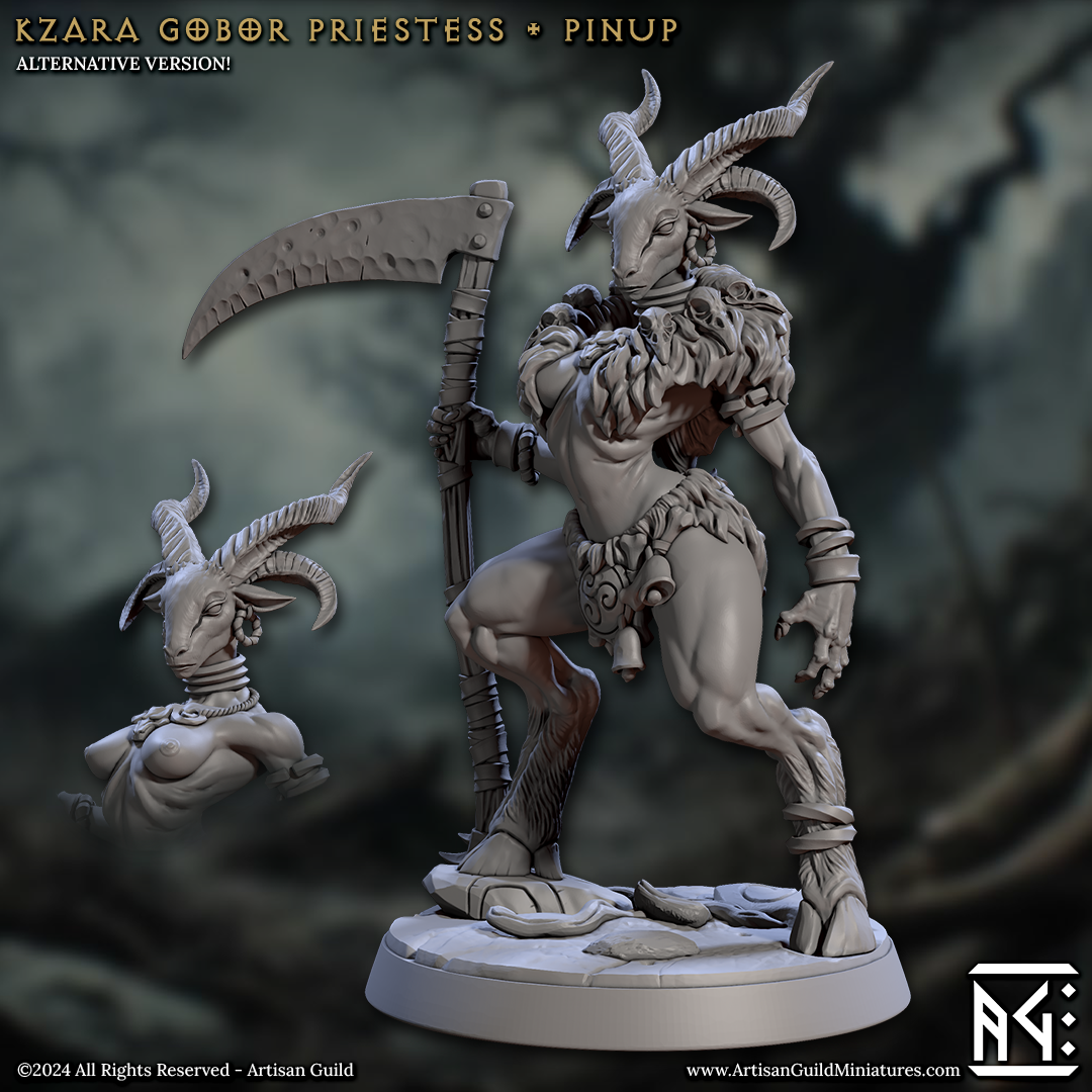 3D Printed Artisan Guild Kzara Gobor Priestess Rise of the Beastmen Set 28mm 32mm - 3D Printing Boss