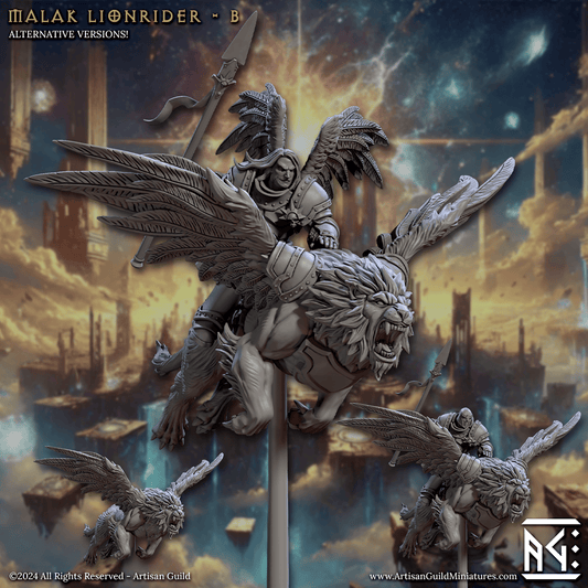 3D Printed Artisan Guild Malakim Lionriders Wrath of the Malakim Set 28mm 32mm - 3D Printing Boss