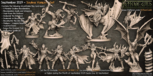 3D Printed Artisan Guild Maligna Vampire Beauty Soulless Vampires Set 28mm 32mm - 3D Printing Boss