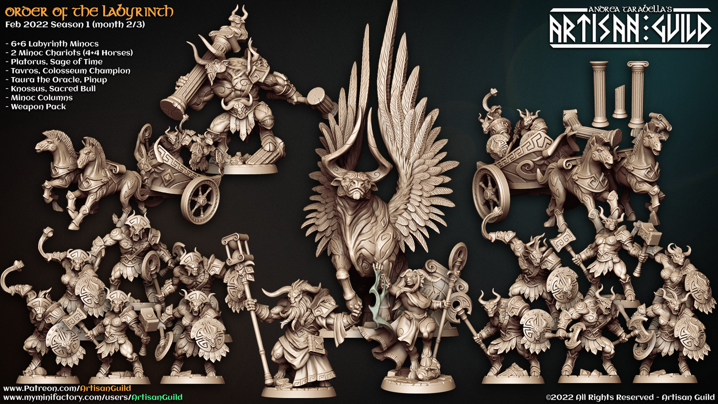 3D Printed Artisan Guild Minoc Columns Order of the Labyrinth 28mm 32mm - 3D Printing Boss