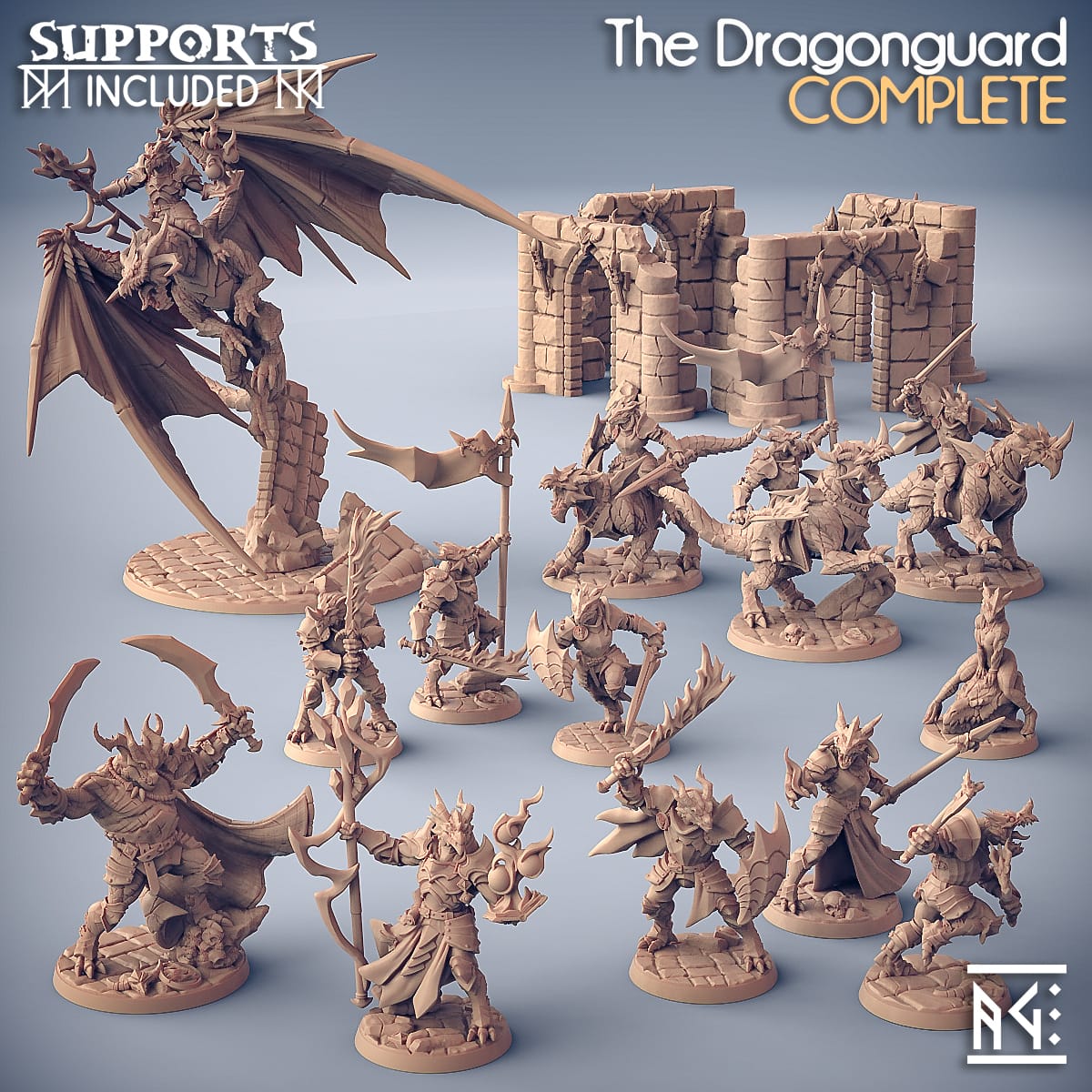 3D Printed Artisan Guild Nasmaraax the Destroyer The Dragonguard 28mm 32mm - 3D Printing Boss
