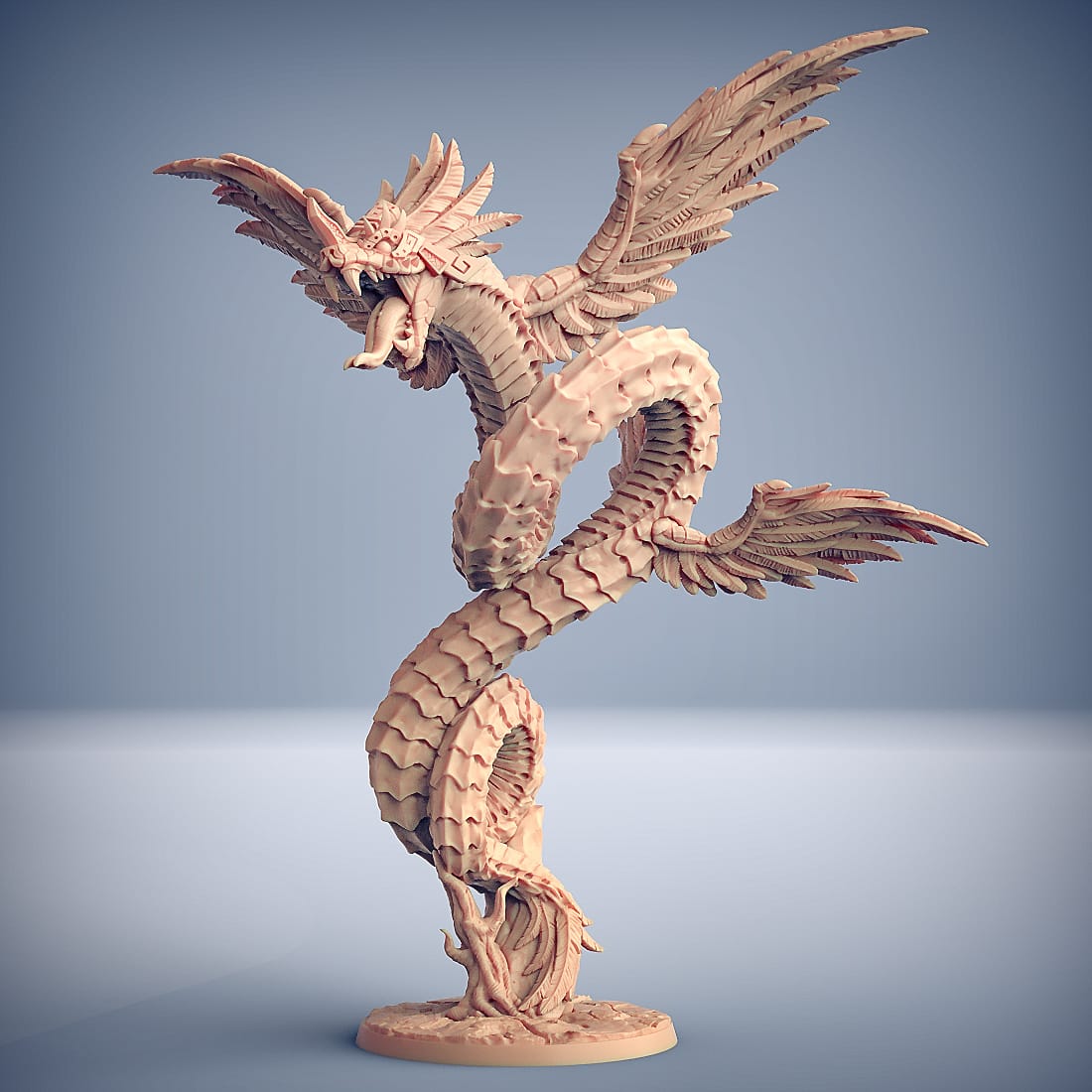 3D Printed Artisan Guild Quetzalcoatl The Snake God Epic Bosses 28mm 32mm - 3D Printing Boss