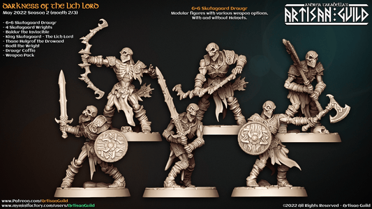 3D Printed Artisan Guild Skutagaard Draugar Darkness of the Lich Lord 28mm 32mm - 3D Printing Boss